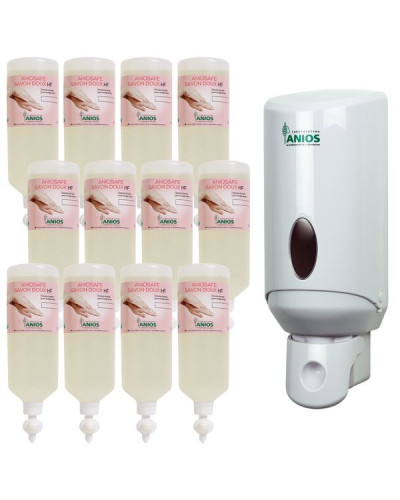 Distributeur mural en ABS blanc pour flacon Airless de 1L